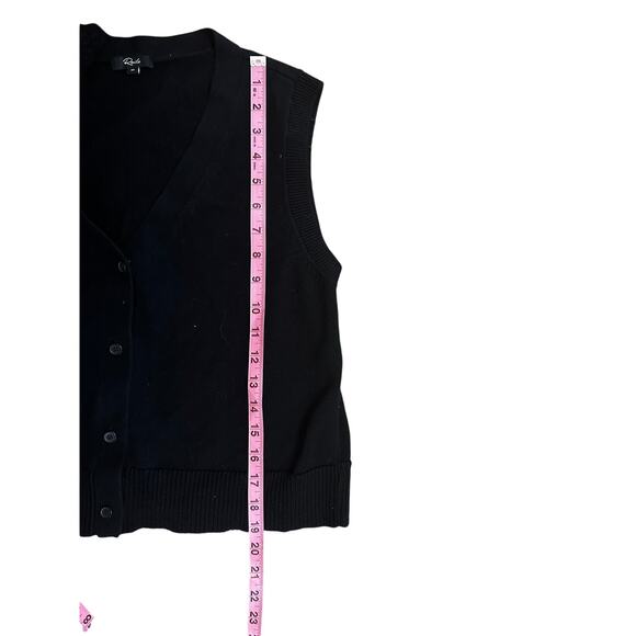 Rails Annika Jet Black Knit Sweater Vest Women’s Medium Cotton Wool Blend | Fall - Picture 9 of 10